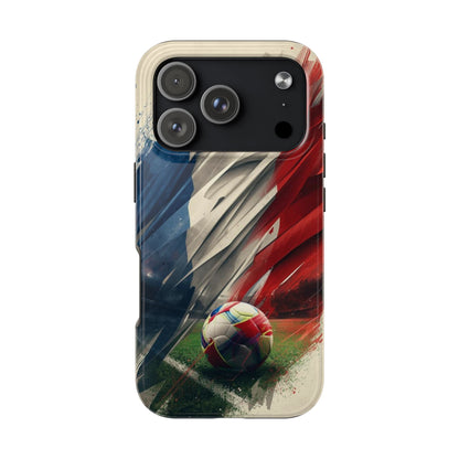 Soccer Flag Tough Phone Case — Grunge France Football Protective iPhone Cover