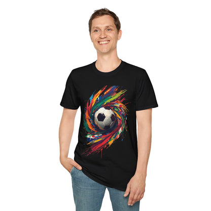 Color Splash Soccer Match Day T-Shirt — Vibrant Swirl Tee