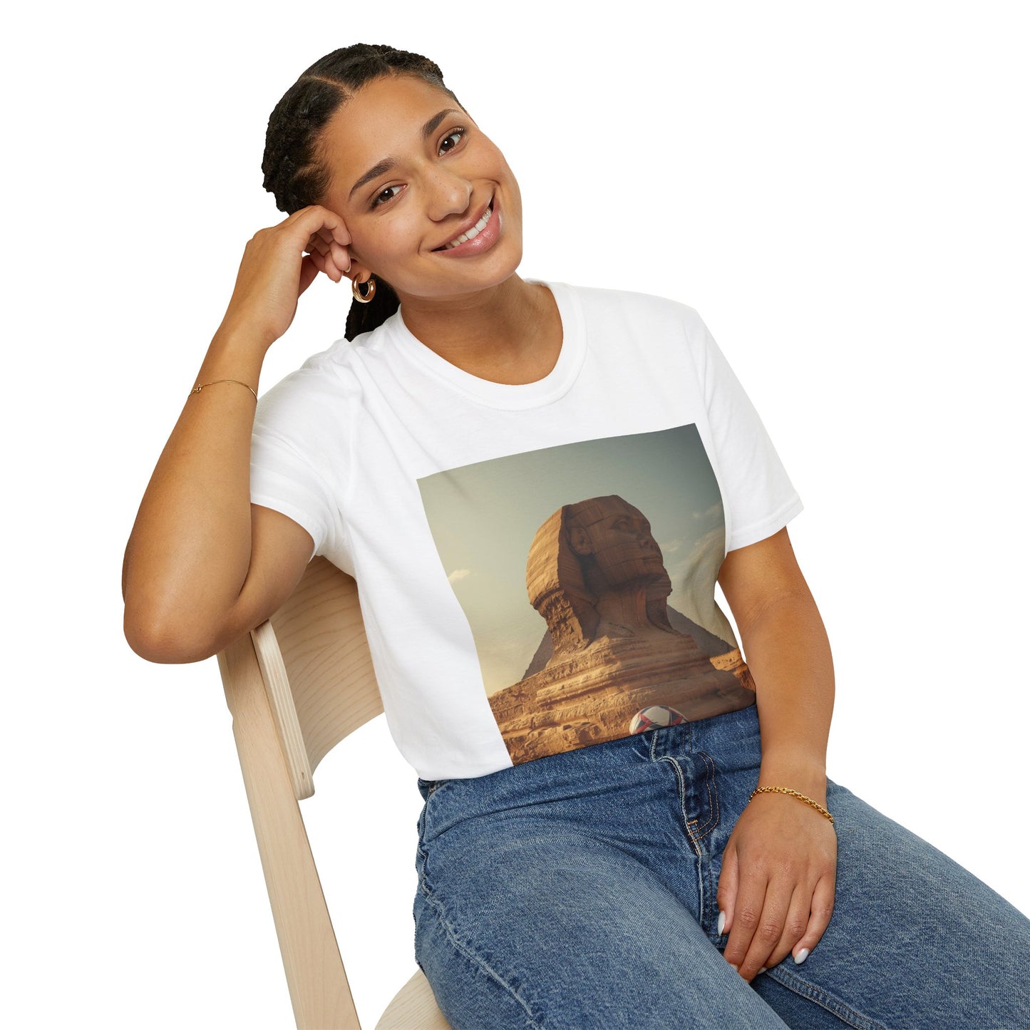Vintage Egyptian Soccer T-Shirt with Great Sphinx Design Tee