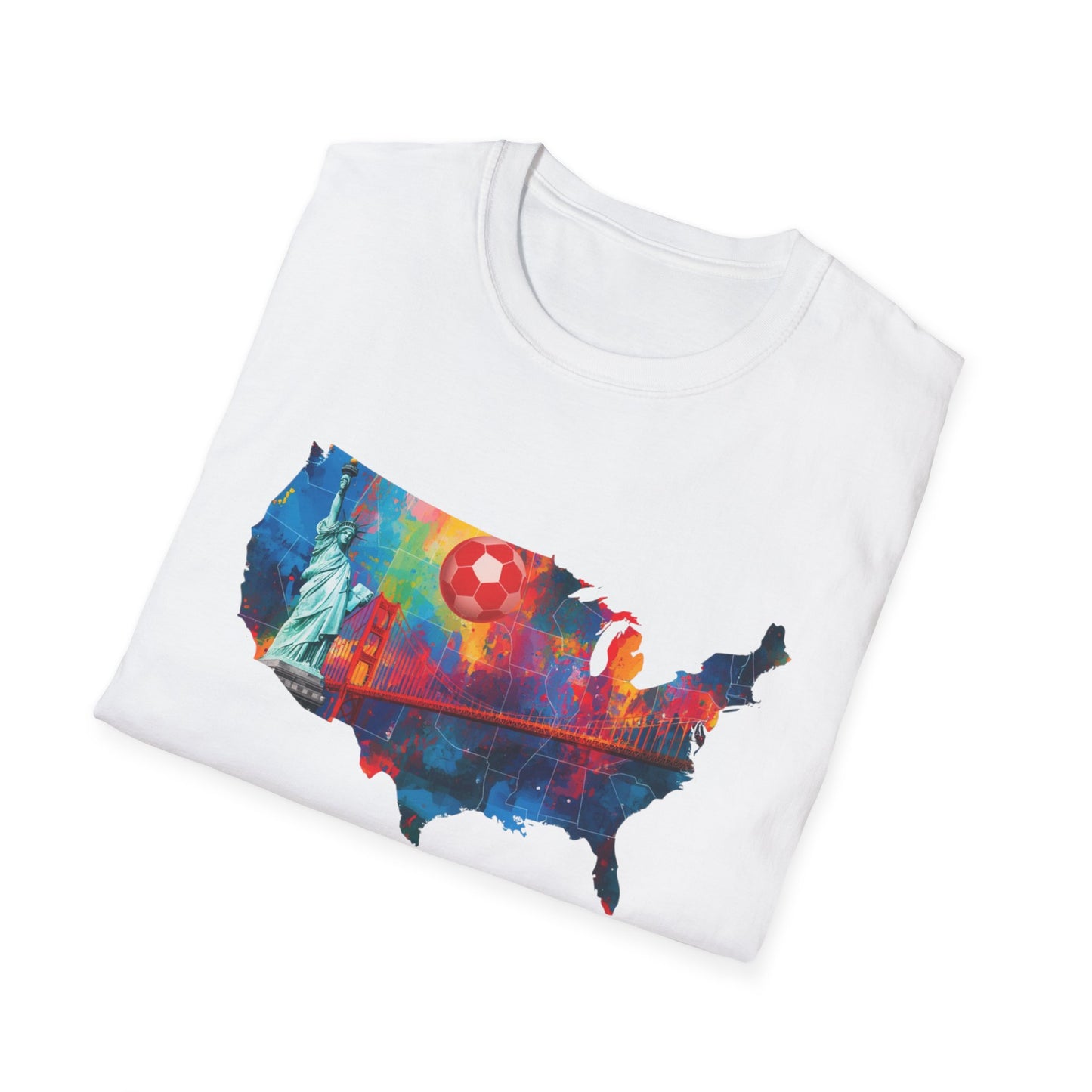 USA Soccer Match Day T-Shirt — Colorful Splash American Graphic Tee