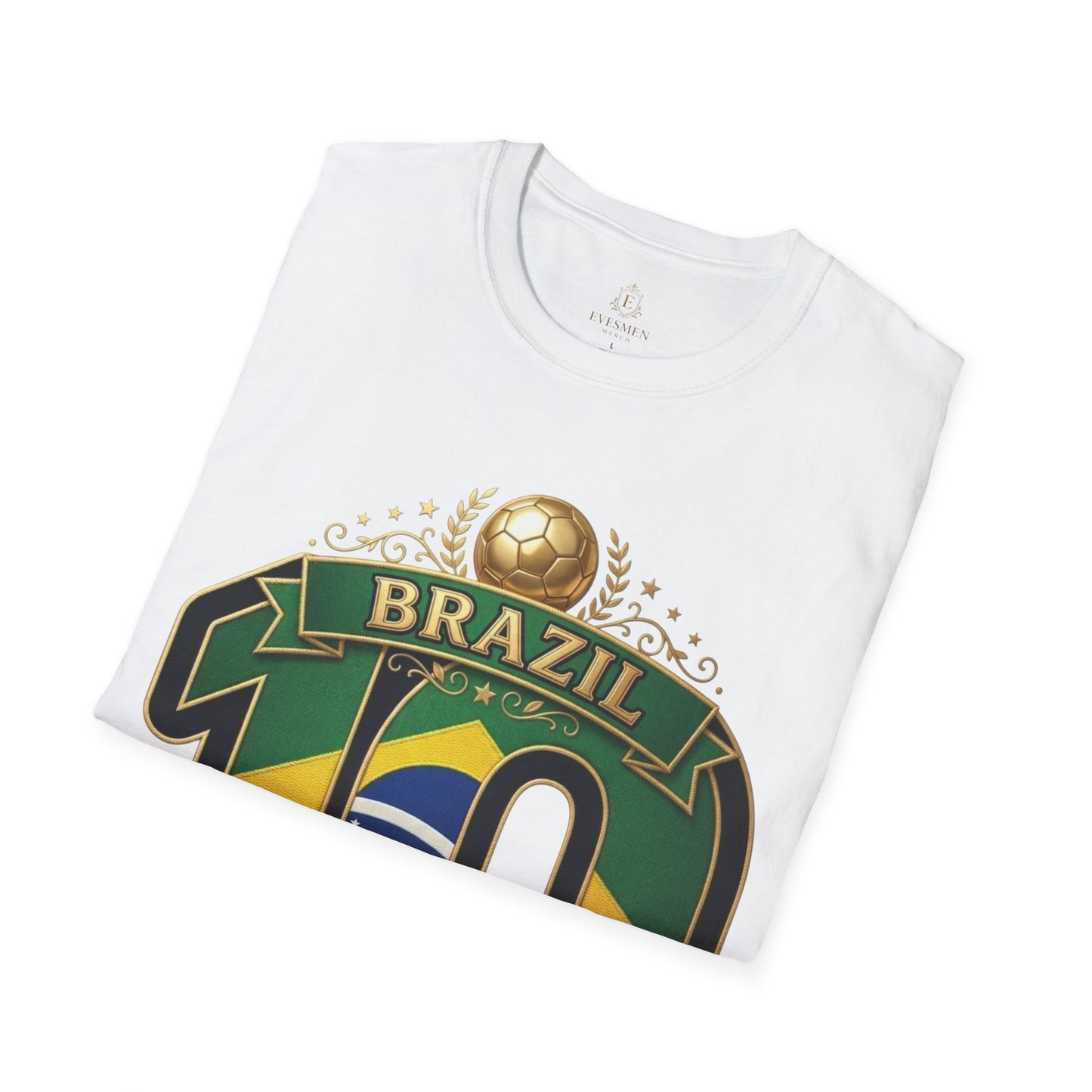 Brazil 10 Soccer T‑Shirt – Football Fan Tee with Brazilian Flag Design