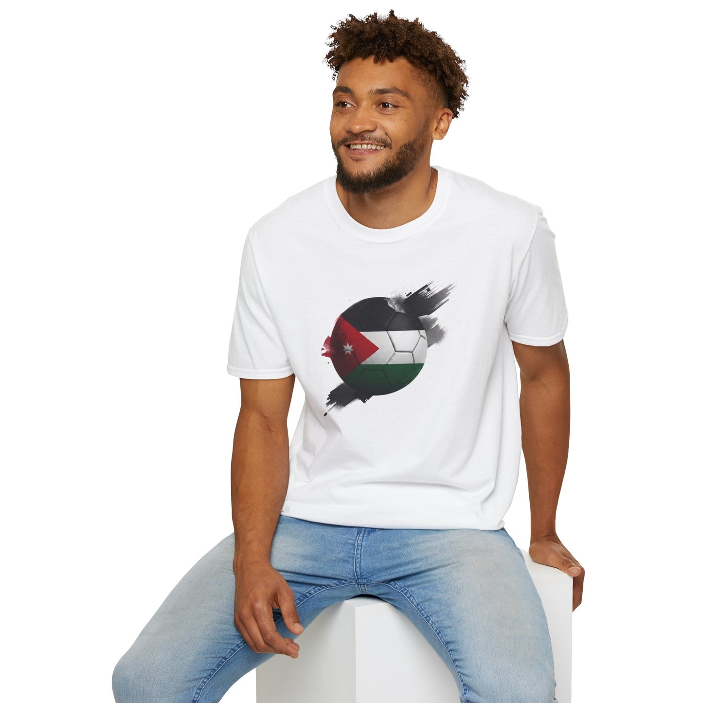 Jordan Football Flag Graphic T-Shirt Abstract Al-Nashama Soccer Tee