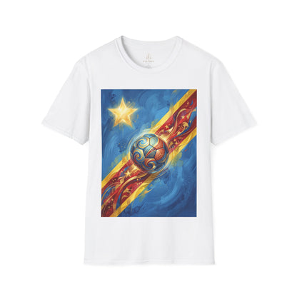 DR Congo Football Flag Graphic T-Shirt Dynamic Leopards Soccer Design Tee