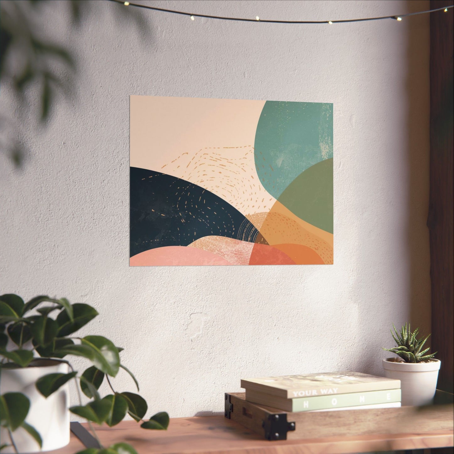 Mid-Century Modern Abstract Poster | Matte Pastel Landscape Print