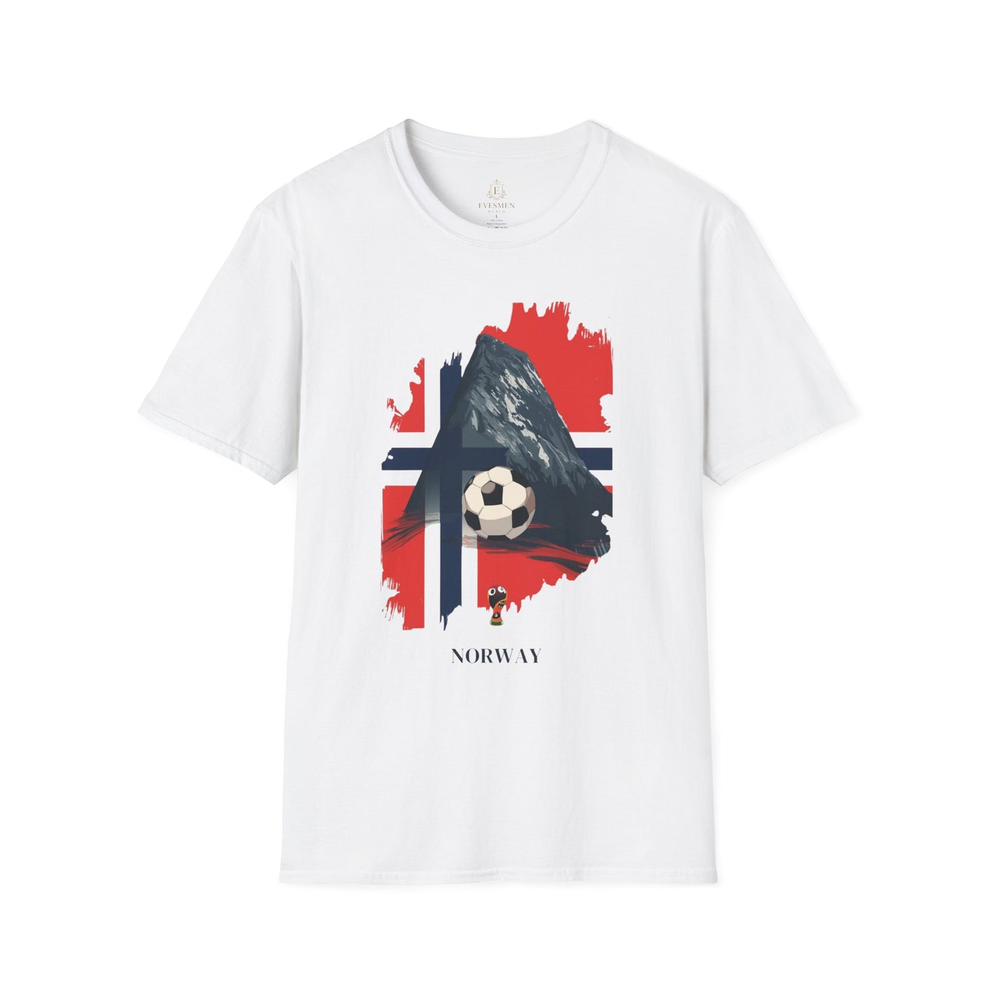 Norway Football Flag Mountain Graphic T-Shirt Majestic Nordic Soccer Streetwear
