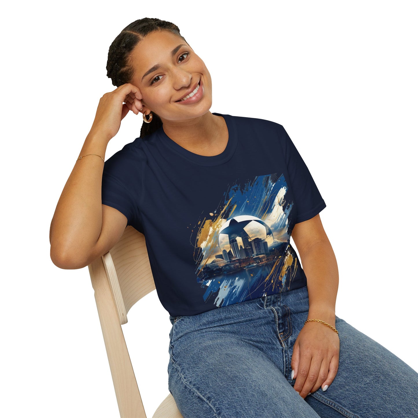 Uruguay Skyline Football T-Shirt — Abstract Football Design Tee