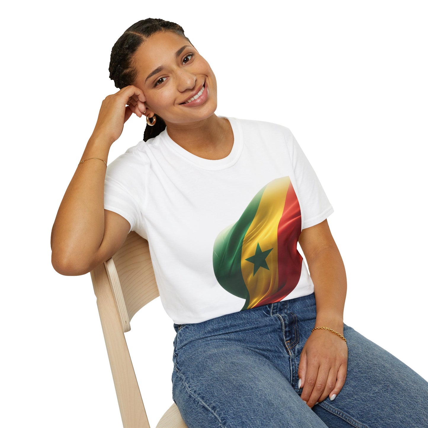 Senegal Waving Flag Soccer Tee Lions of Teranga Pan-African Football Fan T-Shirt