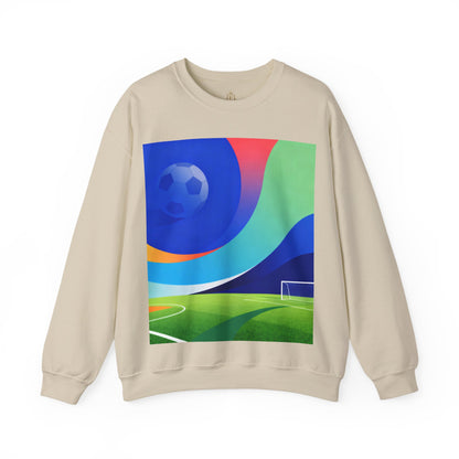 Match Day Abstract Crewneck Sweatshirt — Colorful Soccer Graphic