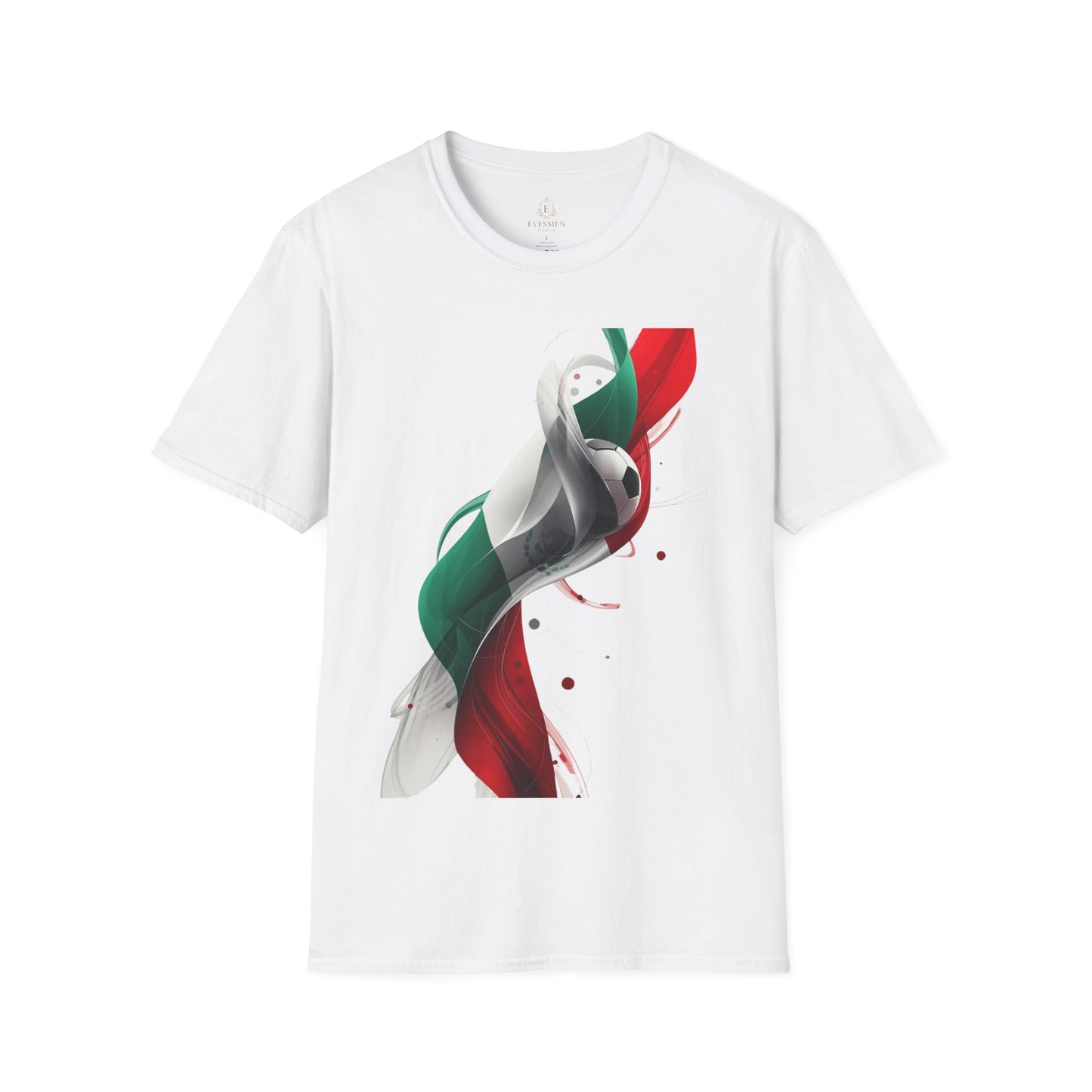 Mexico Football Spirit T-shirt Abstract Flag & Soccer Ball Art Tee