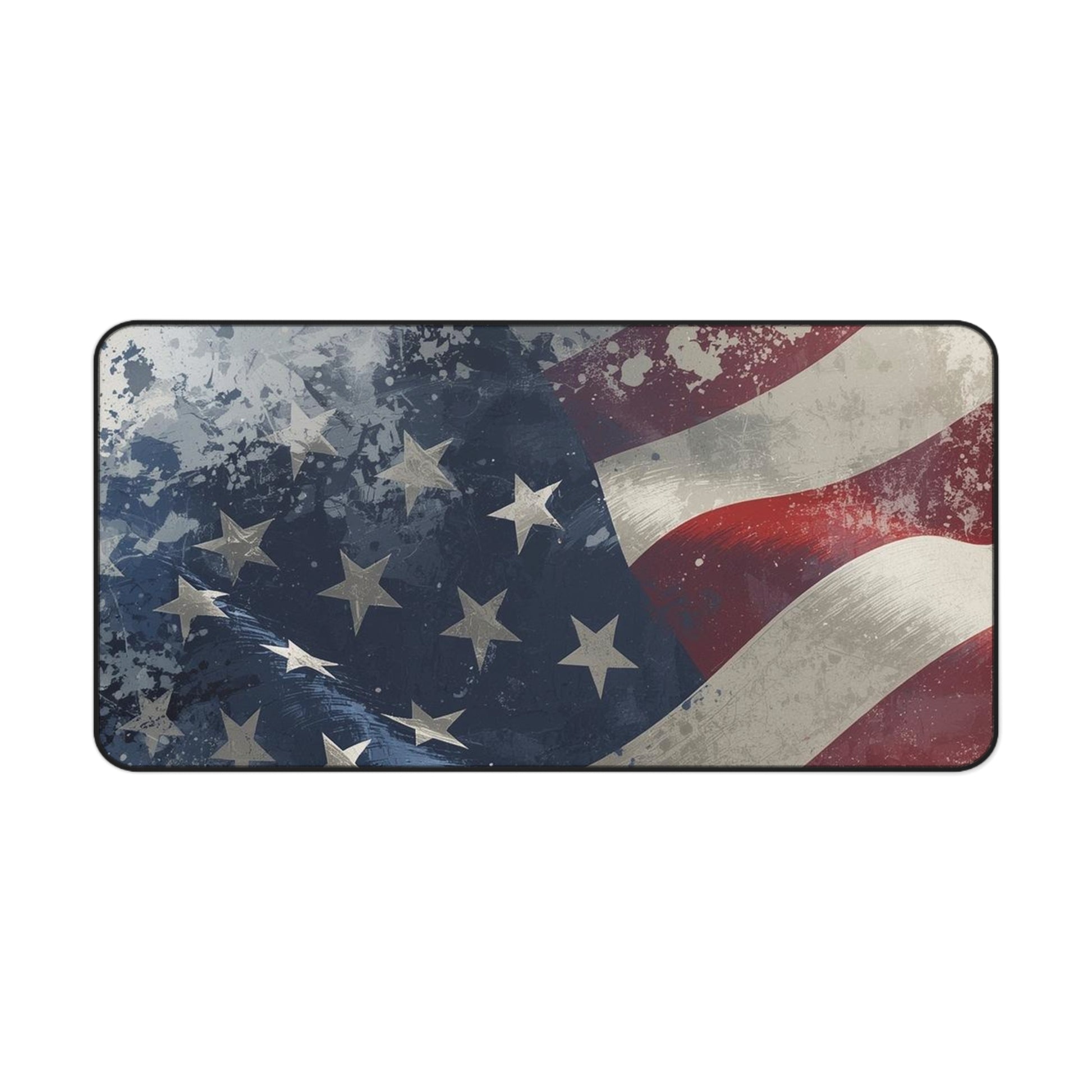 American flag design on a mouse pad with a white background