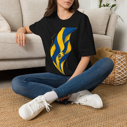 Sweden Football Flag T‑Shirt Abstract Minimalist Blue & Yellow Graphic Tee