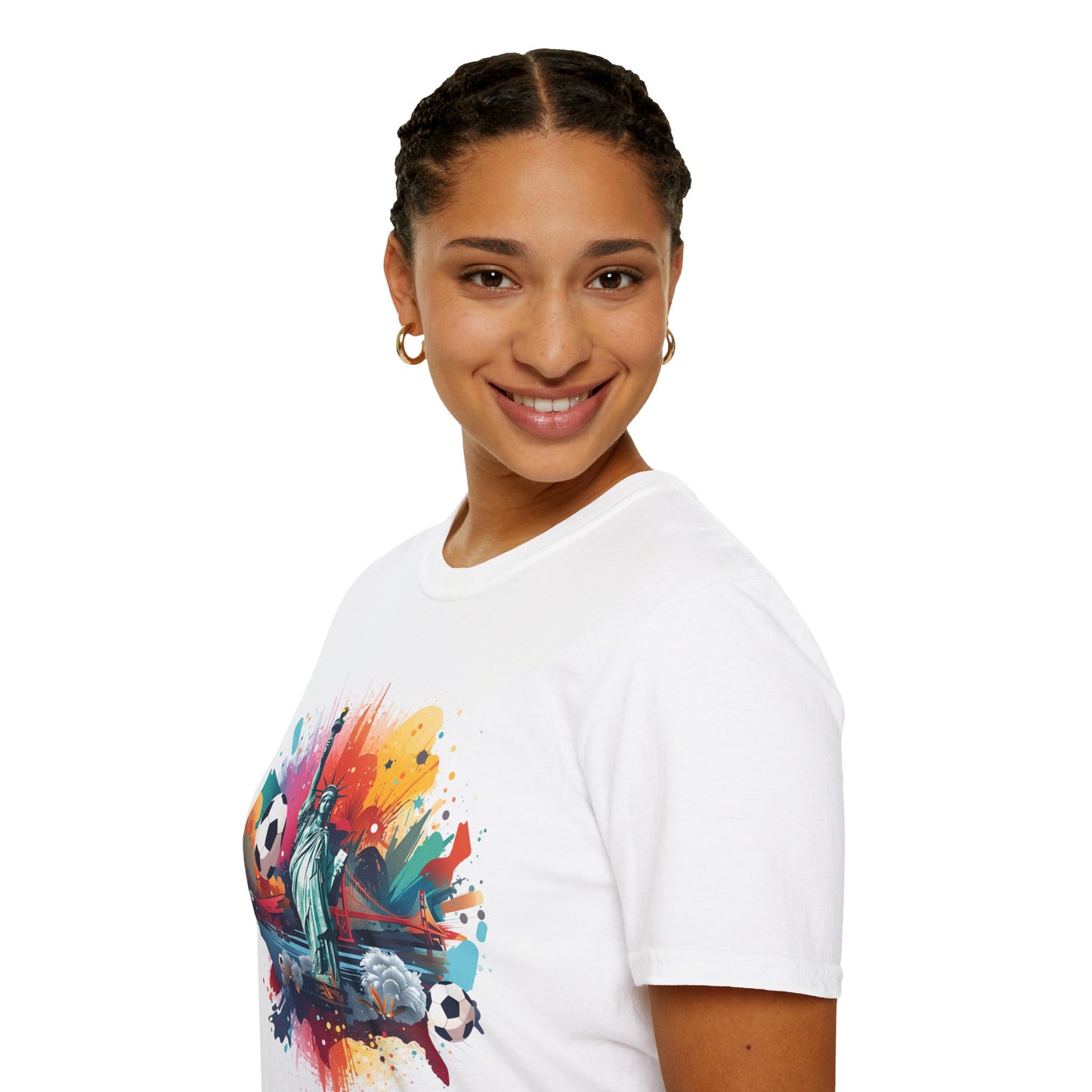 Statue of Liberty Soccer Splash Match Day T-Shirt — NYC Football Fan Tee