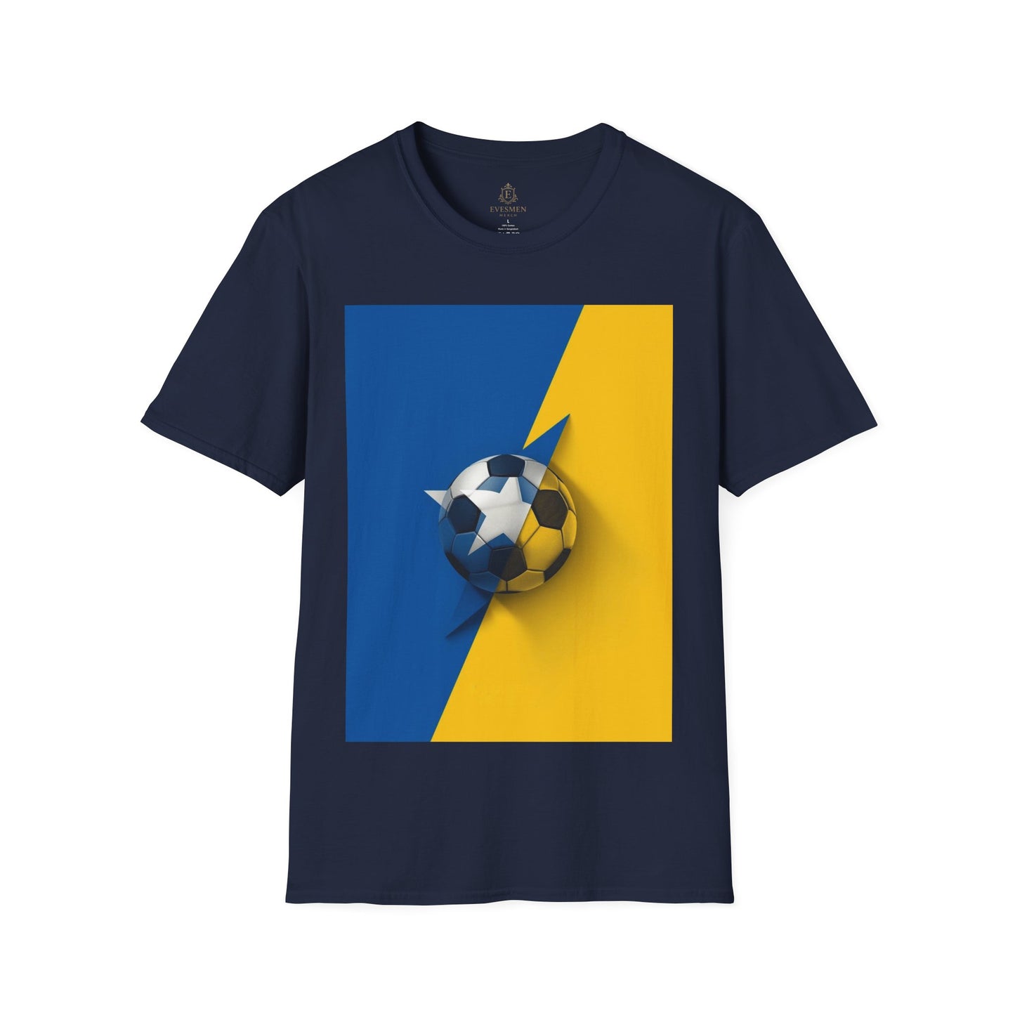 Curaçao Football Flag Minimalist T-Shirt Abstract La Familia Azul Soccer Tee