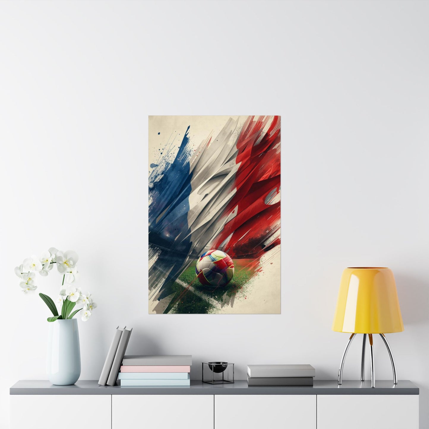 Soccer France Flag Poster — Matte Vertical Football Art Print