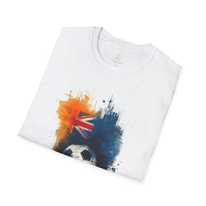 Australian Football Spirit Soccer Flag T-Shirt — Grunge Football Tee
