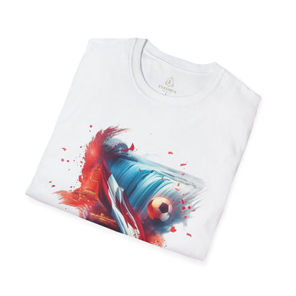 Canadian Football Fan T-Shirt Abstract Flag & Niagara Falls Design Tee