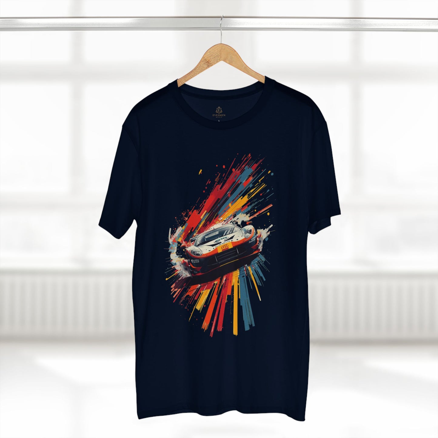 Racing Car Splash T-Shirt Sports Car Graphic Tee for Auto Enthusiasts