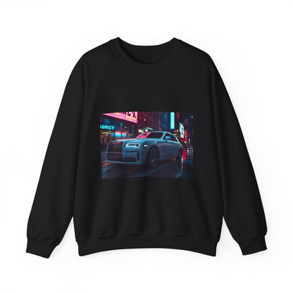 Black sweatshirt with a car graphic on a white background