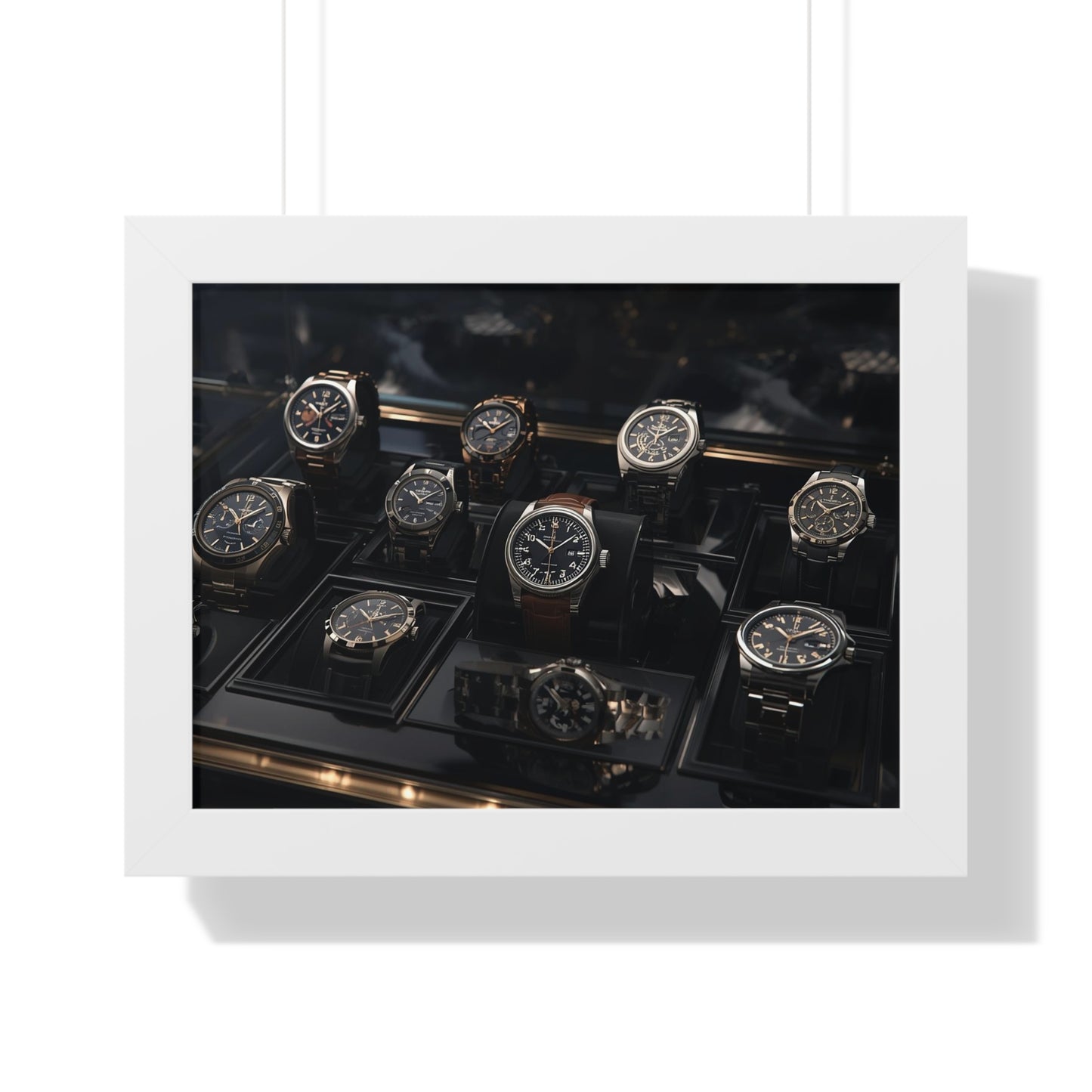 Framed Poster — Luxury Watch Display Horizontal Wall Art