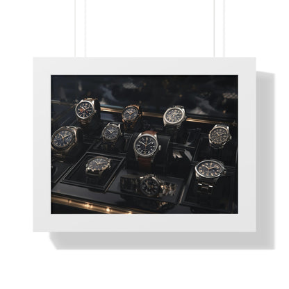 Framed Poster — Luxury Watch Display Horizontal Wall Art