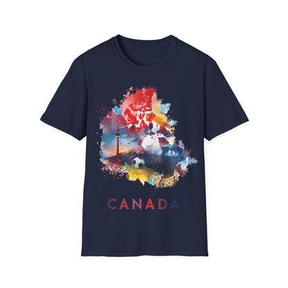 Canada Soccer Match Day T-Shirt — Colorful Canadian Landmarks Tee