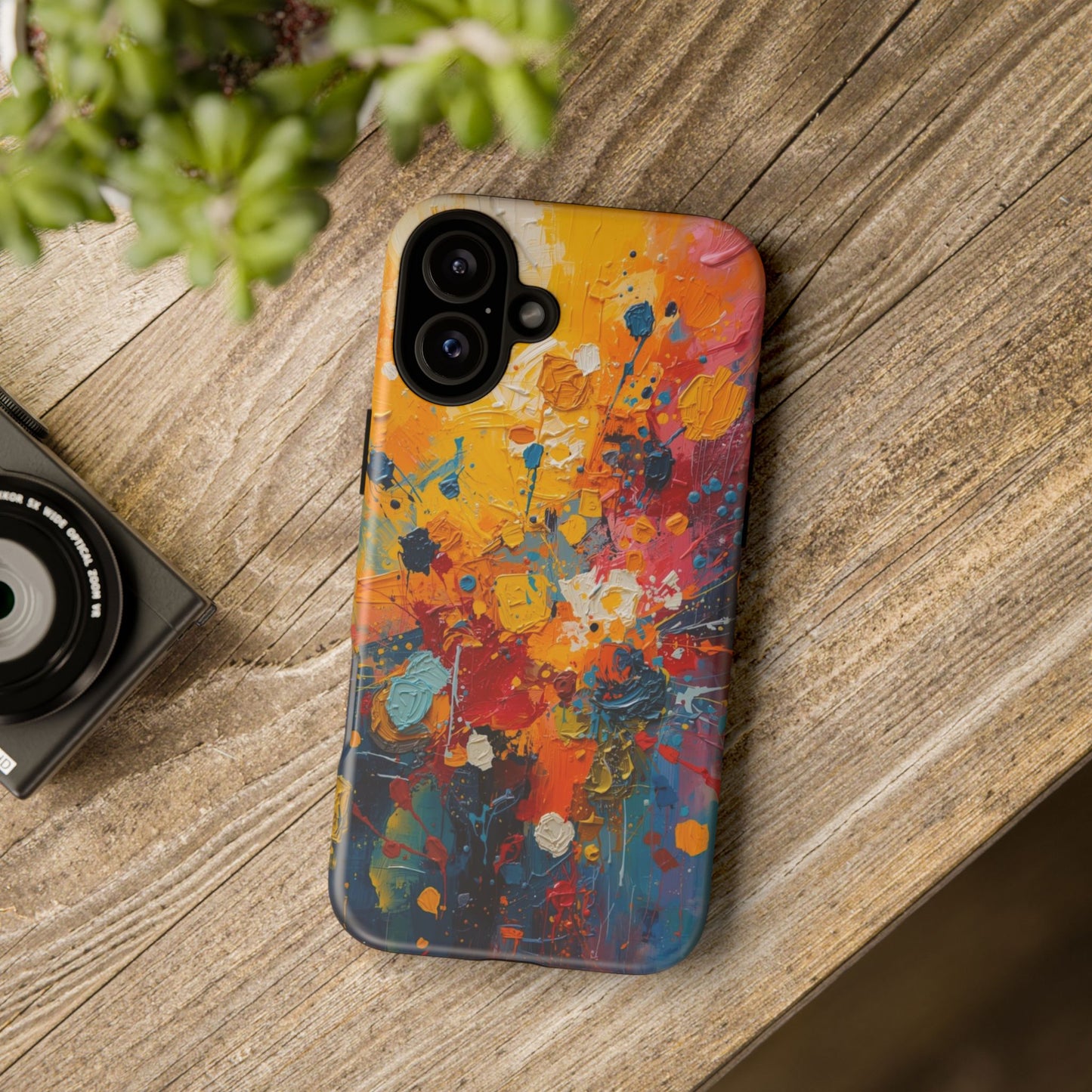 Abstract Color Splash Phone Case — Vibrant Paint Splatter Protective Cover