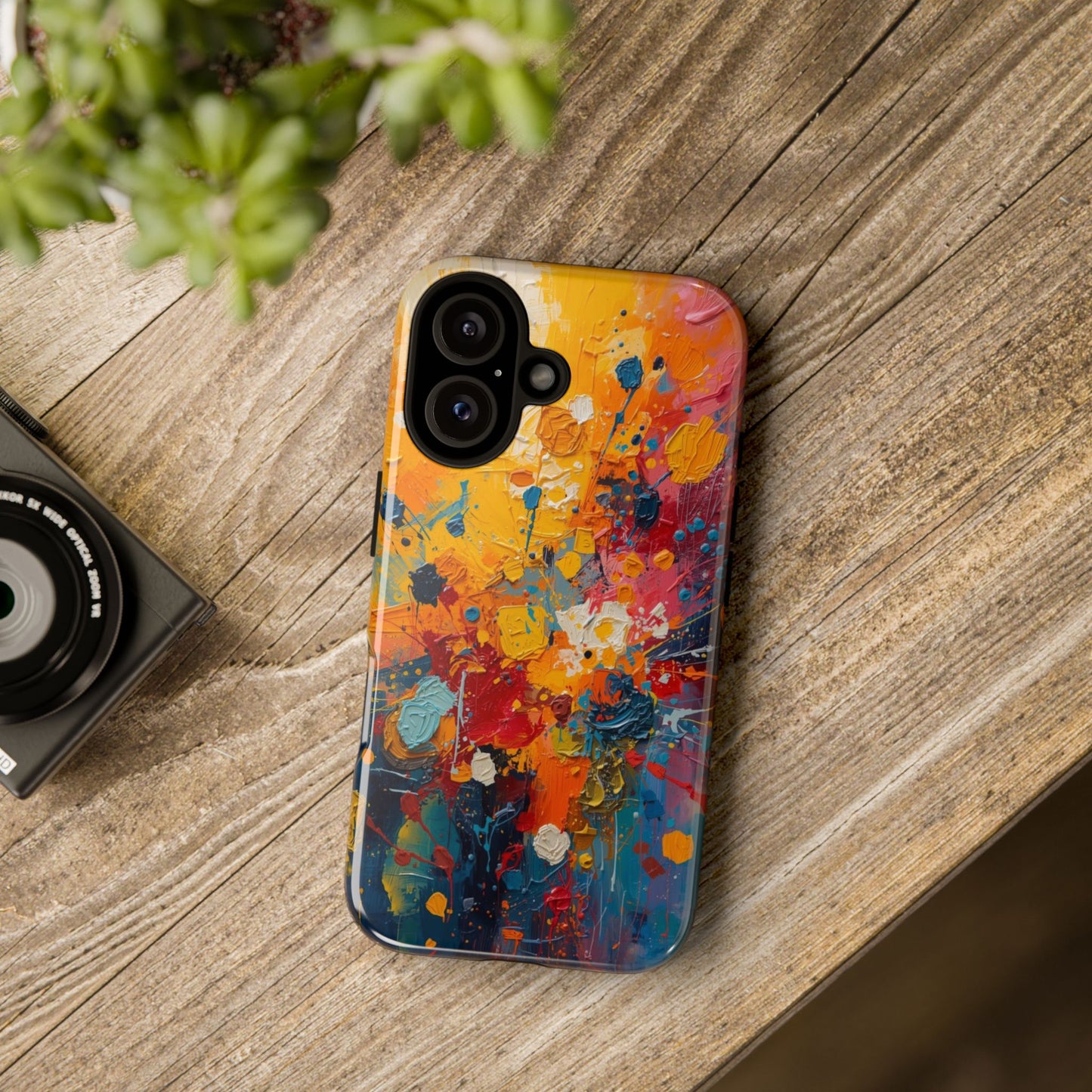 Abstract Color Splash Phone Case — Vibrant Paint Splatter Protective Cover