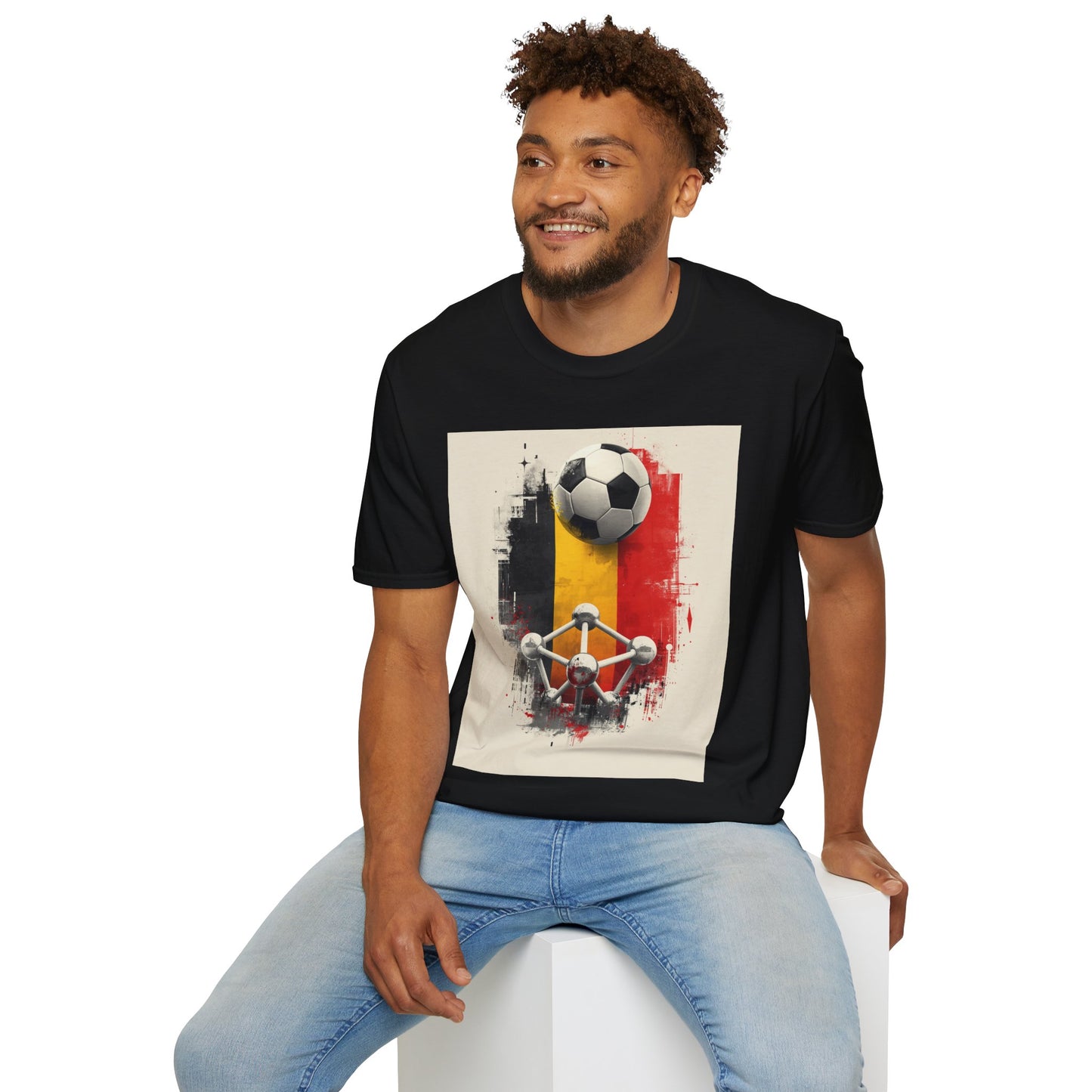 Belgium Soccer T-Shirt Atomium & Football Urban Art Print