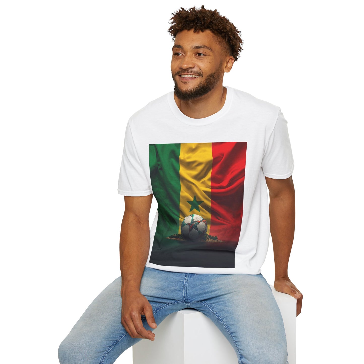 Senegal Flag Soccer T-Shirt – Football Fan Jersey with Green Yellow Red Design