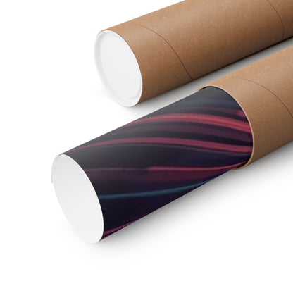 Roll of paper with a colorful design on a white background