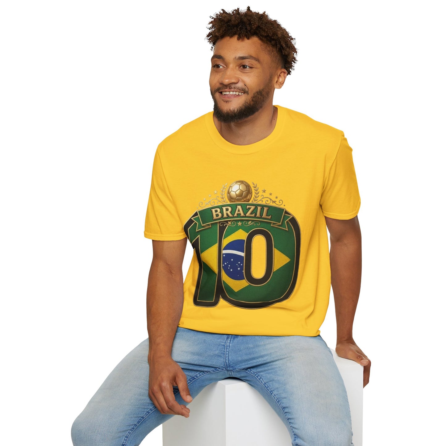 Brazil 10 Soccer T‑Shirt – Football Fan Tee with Brazilian Flag Design