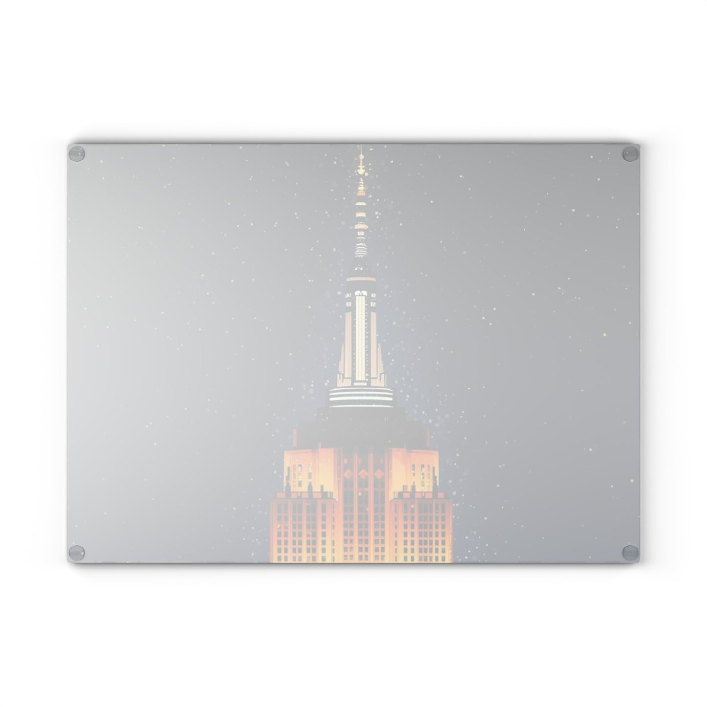 Empire State New York Night Skyline Glass Cutting Board Kitchen Home Decor