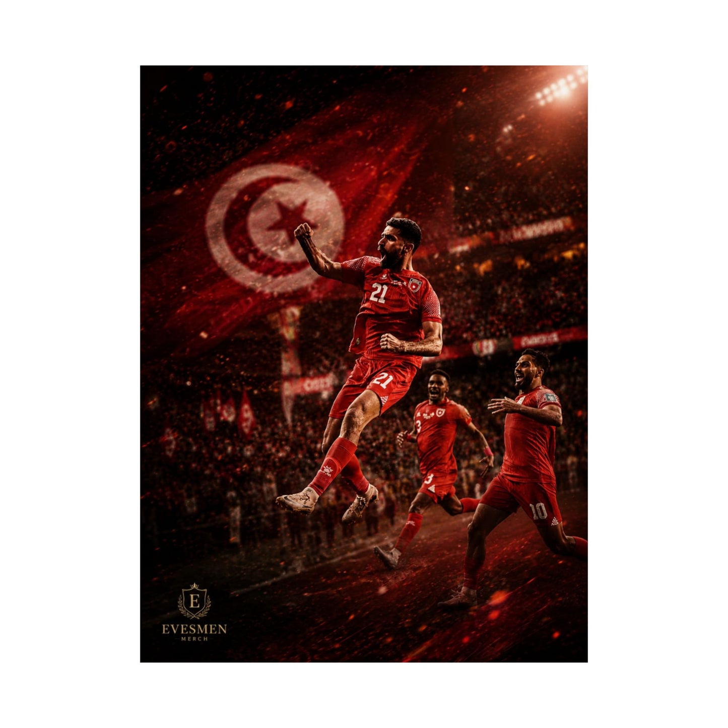 Tunisia Soccer Eagles of Carthage Commemorative Wall Art Poster