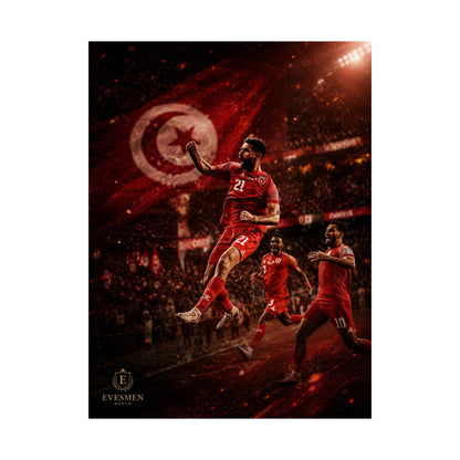 Tunisia Soccer Eagles of Carthage Commemorative Wall Art Poster