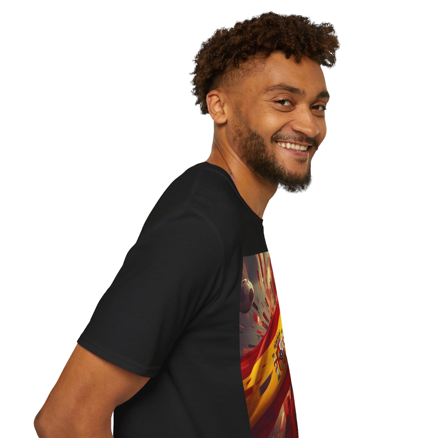 Spanish Flag Soccer T‑Shirt — Dynamic Spain Football Fan Tee