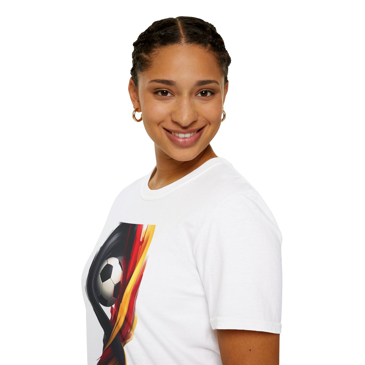 Germany Football Flag Brushstroke T-Shirt Dynamic Die Mannschaft Soccer Tee