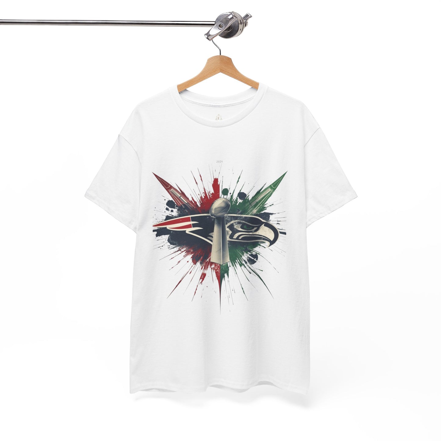 Legendary Championship Matchup Splatter Logo T‑Shirt Football Big Game 2026
