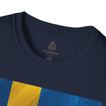 Sweden Football Flag Graphic T-Shirt Modern Blågult Soccer Design Tee