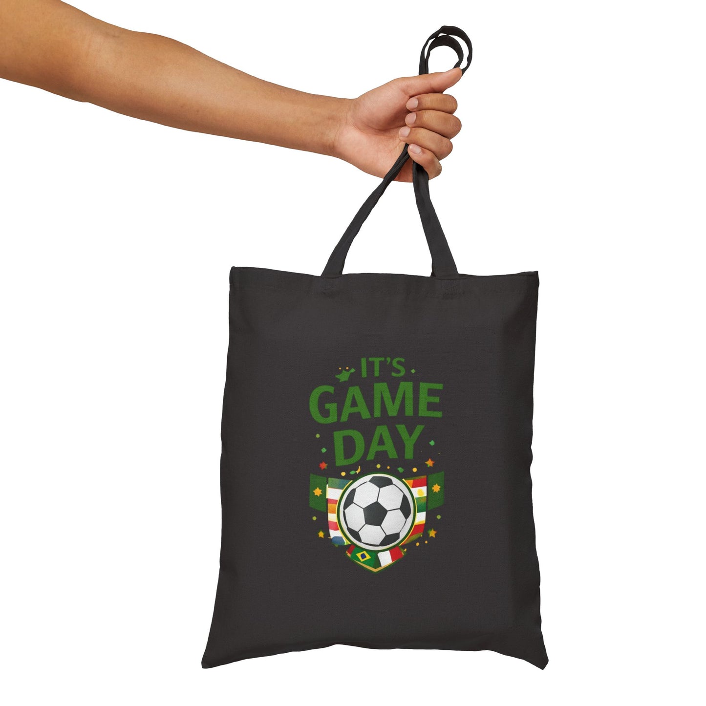 Tote Bag — "It's Game Day" Soccer Canvas Tote for Fans