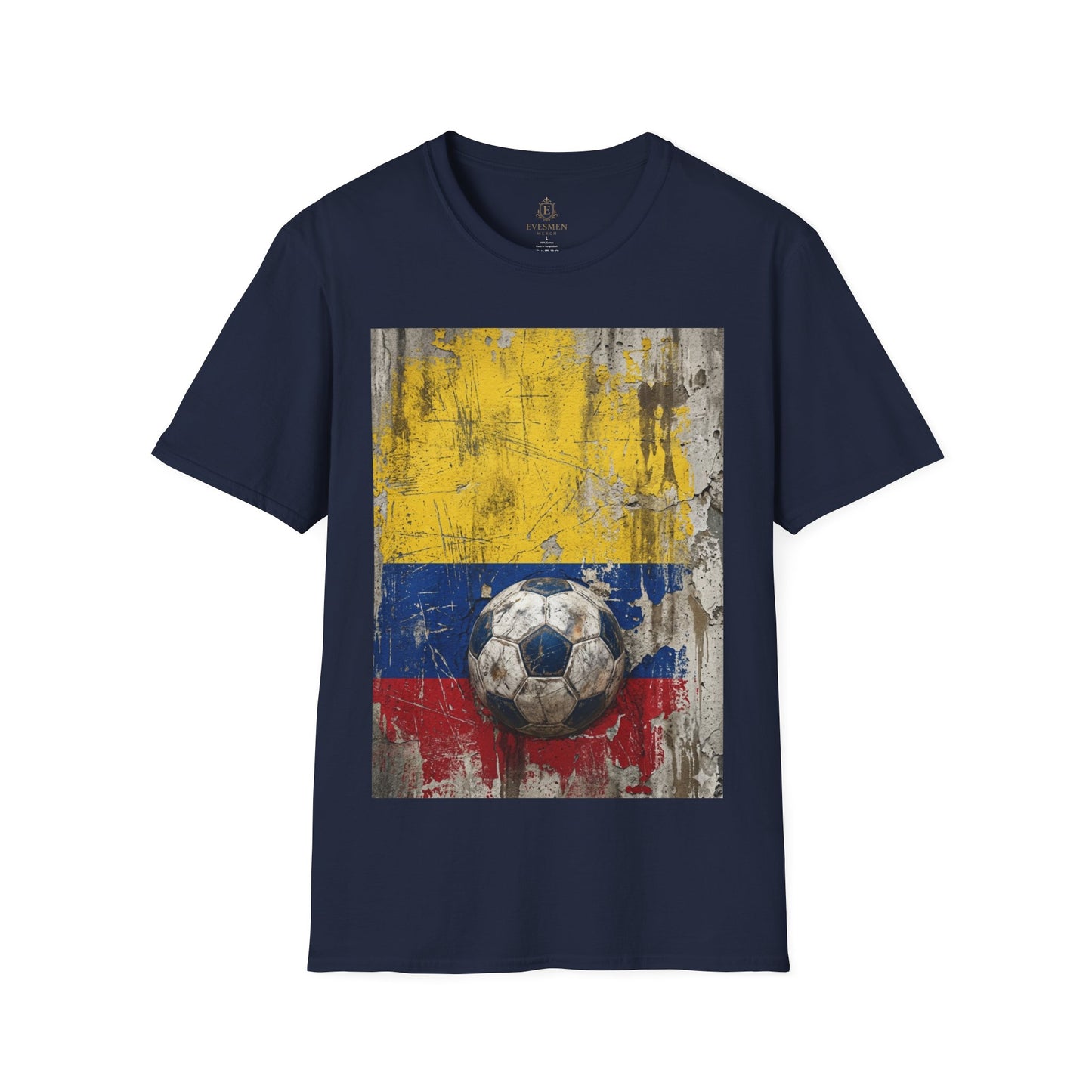 Colombia Football Flag Grunge T-Shirt Vintage Los Cafeteros Soccer Tee