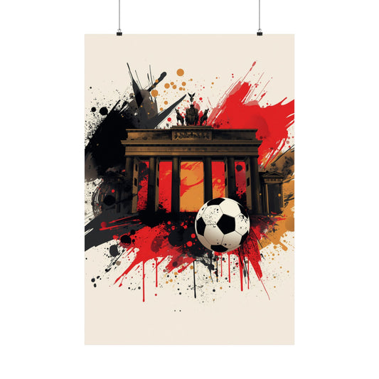 Soccer Germany Poster — Berlin Brandenburger Tor Football Art Print