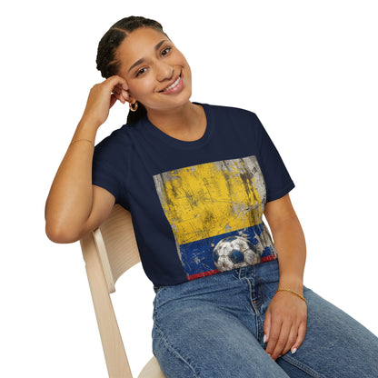 Colombia Football Flag Grunge T-Shirt Vintage Los Cafeteros Soccer Tee