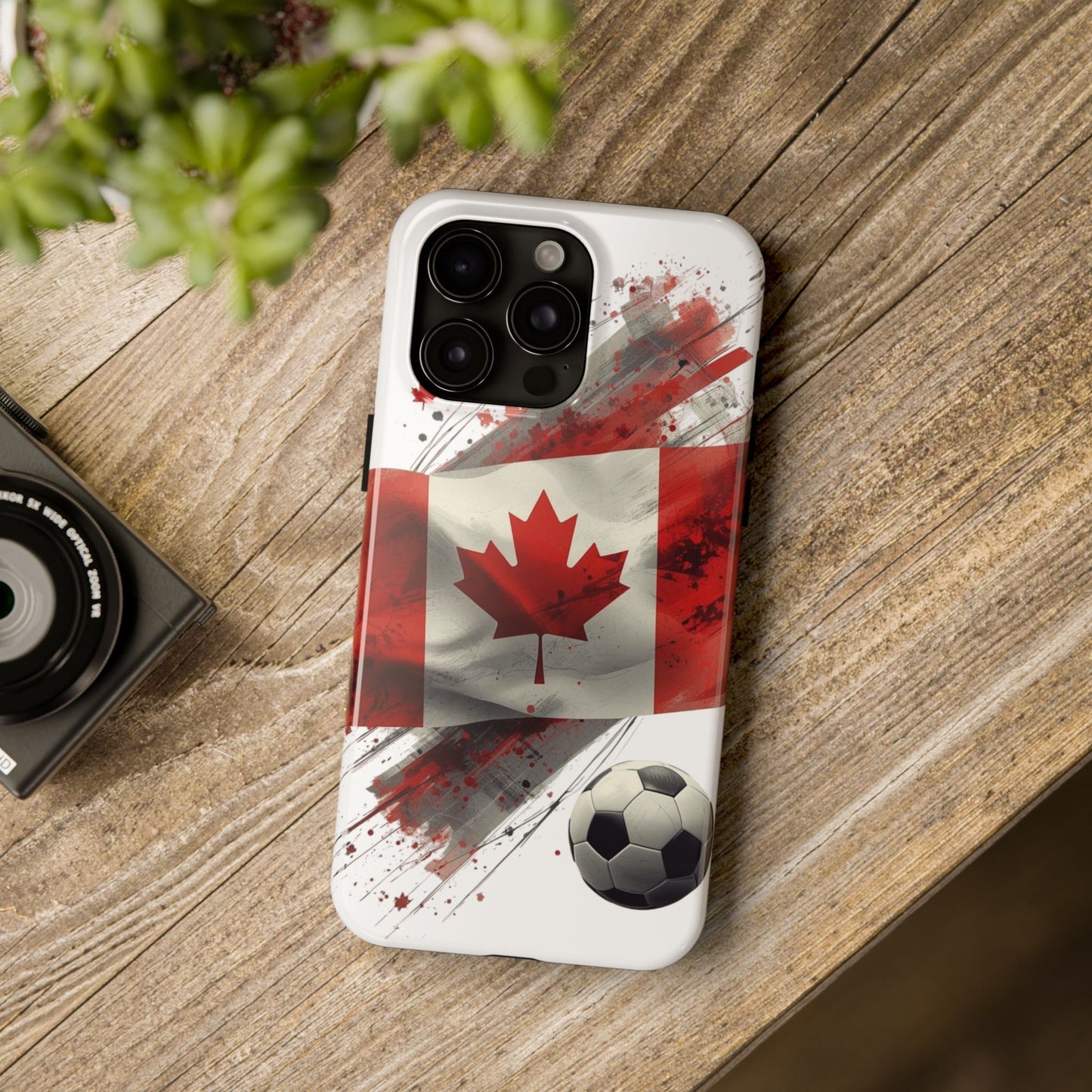 Canadian Flag with Soccer Ball Phone Protective Case Cover