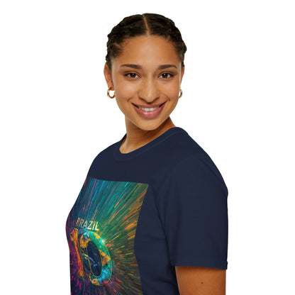 Brazil 10 Soccer Match Day T‑Shirt — Colorful Galaxy Design Tee