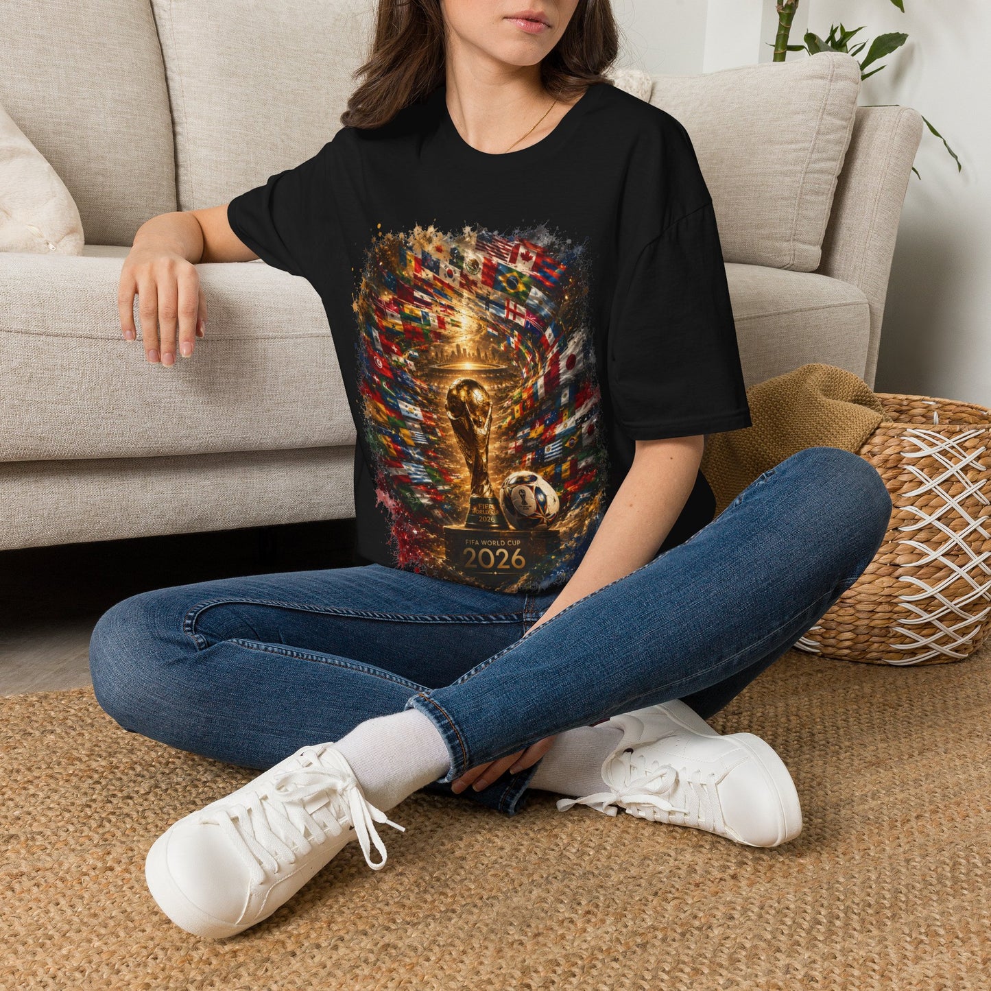 World Cup 2026 Global Flags Graphic T-Shirt Stadium Tournament Soccer Tee