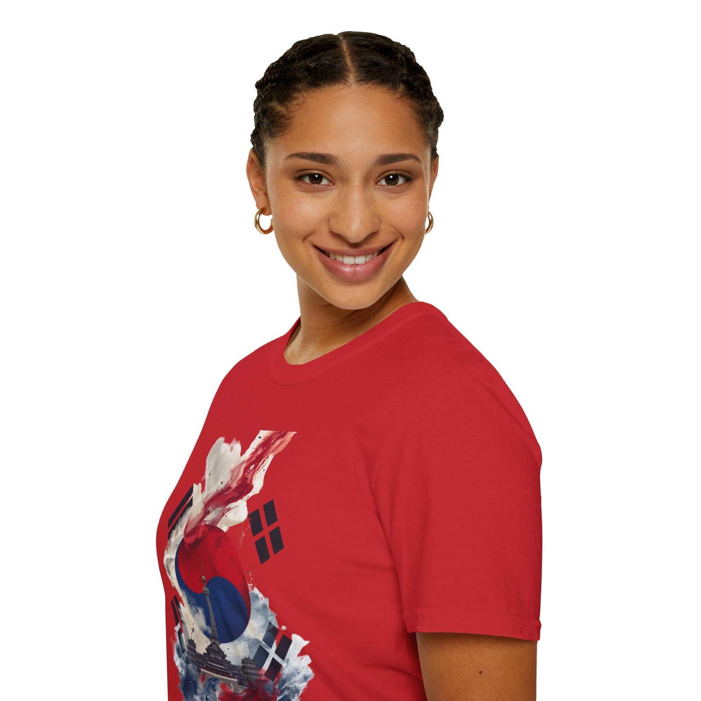 South Korean Abstract Flag Football T-shirt N Seoul Tower Traditional Palace Tee