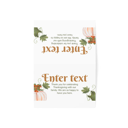 Thanksgiving Pumpkin Folded Greeting Cards — Customizable Place Cards