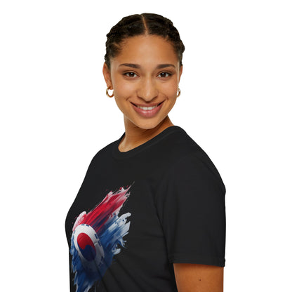 South Korea Football Flag T-Shirt Abstract Splatter Soccer Design Tee