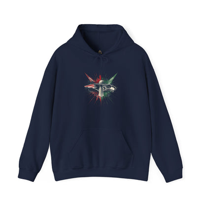 Iconic Football Rivalry Split Logo Hoodie Football Pullover Jacket