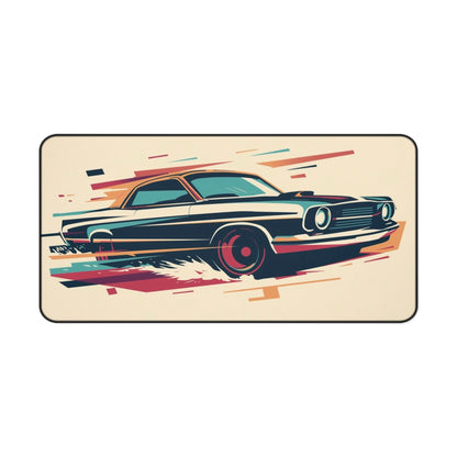 Mouse pad with Illustration of a classic car on a colorful abstract background